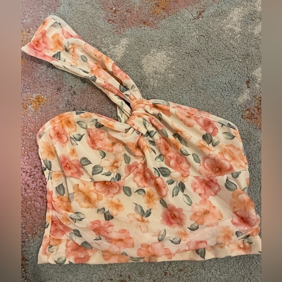 Cider floral one shoulder knitted top - Picture 3 of 3